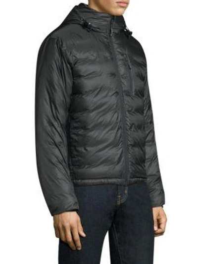 Shop Canada Goose Lodge Hooded Puffer Jacket Fusion Fit In Black