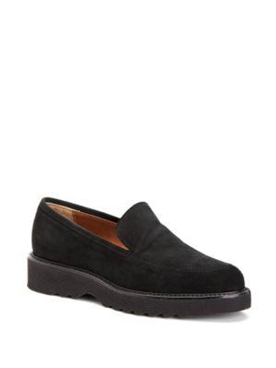 Shop Aquatalia Kelsey Suede Loafers In Black