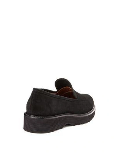 Shop Aquatalia Kelsey Suede Loafers In Black