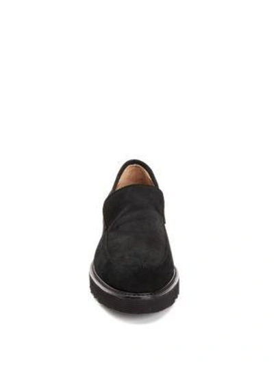 Shop Aquatalia Kelsey Suede Loafers In Black