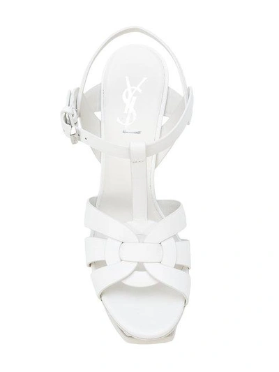 Shop Saint Laurent Classic Tribute 105 Sandals In White