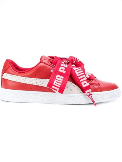 Shop Puma Branded Laces Low Top Sneakers - Red