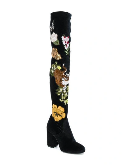 Shop Strategia Embroidered Appliqués Knee High Boots