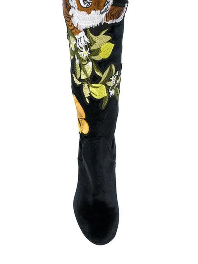 Shop Strategia Embroidered Appliqués Knee High Boots