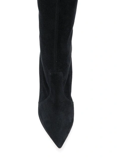 Shop Casadei Over-the-knee Blade Boots In Black