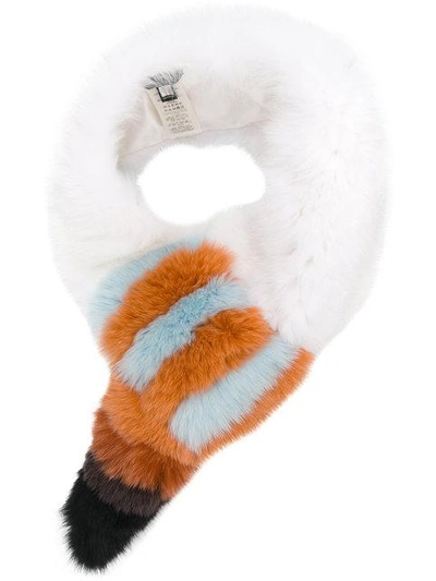 Shop Fendi Fur Stole - White