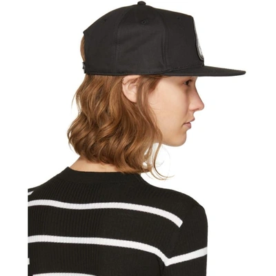 Shop Mcq By Alexander Mcqueen Black 'bunny Be Here Now' Cap