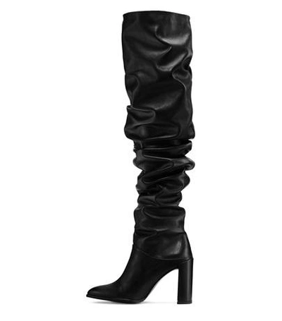 Shop Stuart Weitzman The Histyle In Black Nappa Leather