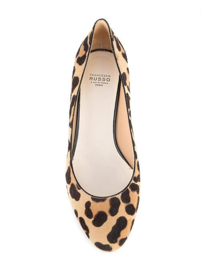 Shop Francesco Russo Leopard Print Ballerinas