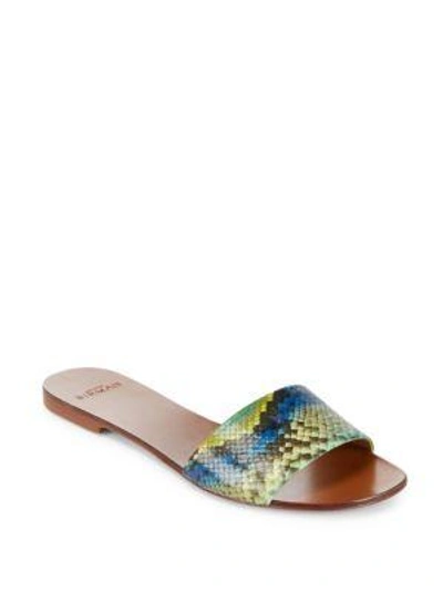 Alexandre Birman Python-embossed Leather Slide Sandals In Macchia Ac