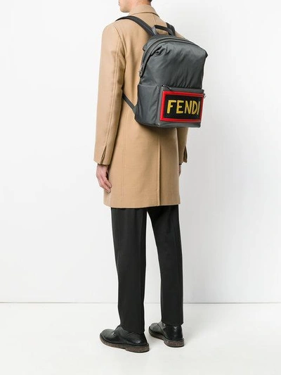 Shop Fendi Logo Patch Backpack