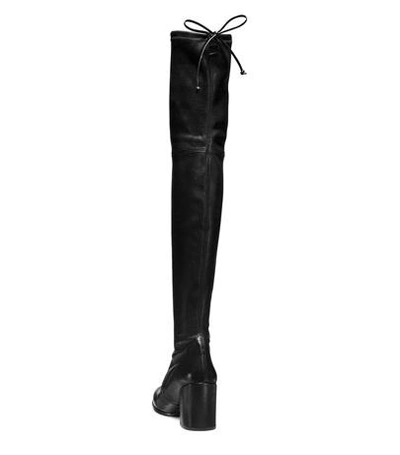 Shop Stuart Weitzman The Tieland Boot In Black Stretch Leather