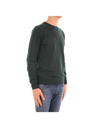 Shop Trussardi Wool And Cotton Blend Sweater In Moss Green - Violet