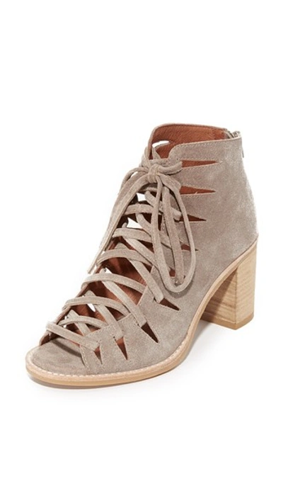 Jeffrey Campbell Corwin Lace Up Booties In Taupe