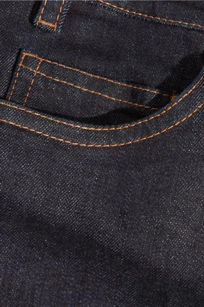 Shop Prada Cropped High-rise Flared Jeans In Dark Denim