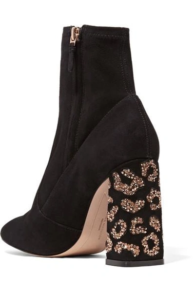 Shop Sophia Webster Felicity Crystal-embellished Suede Ankle Boots