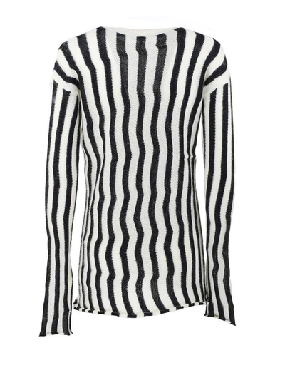 Shop Helmut Lang Striped Sweater In Nude & Neutrals