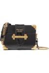 PRADA CAHIER BOX PATENT-LEATHER SHOULDER BAG