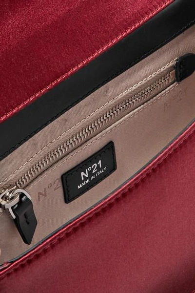 Shop N°21 Knot Satin And Leather Shoulder Bag