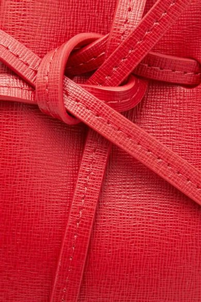Shop Mansur Gavriel Mini Mini Textured-leather Bucket Bag