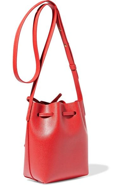 Shop Mansur Gavriel Mini Mini Textured-leather Bucket Bag