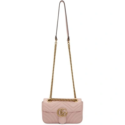 Shop Gucci Pink Mini Gg Marmont 2.0 Bag