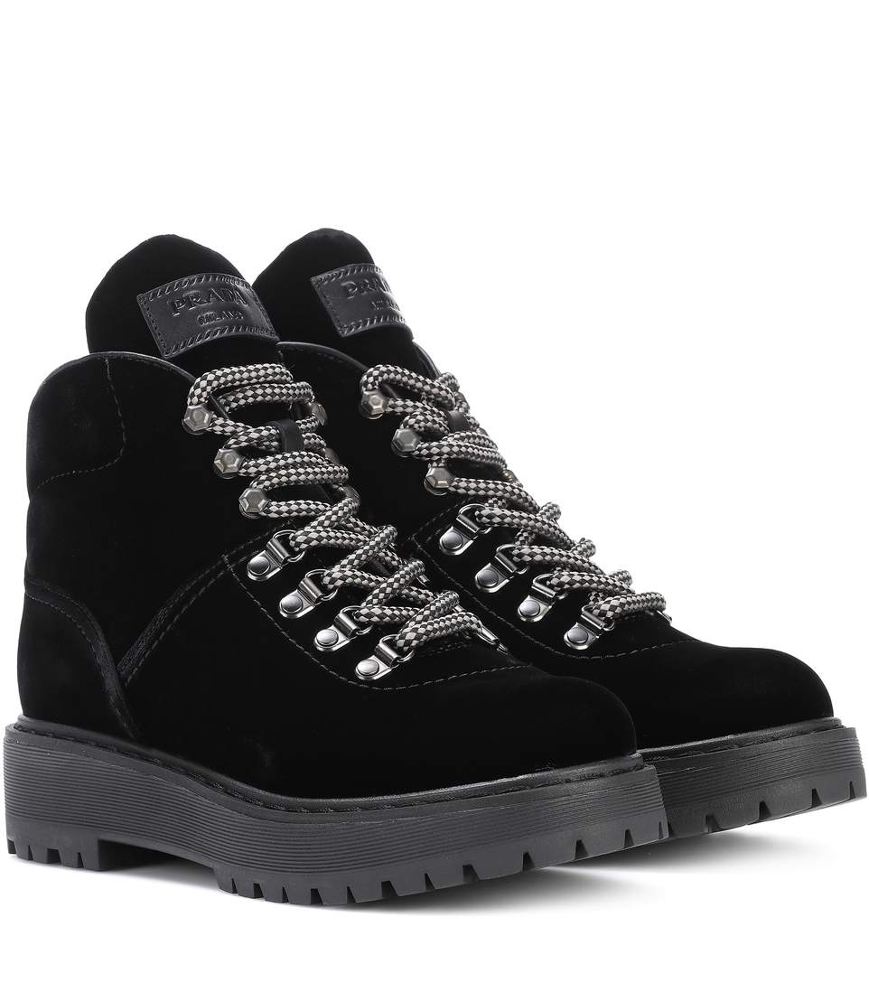 prada velvet hiking boots