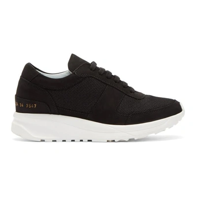Shop Common Projects Black Suede Track Sneakers