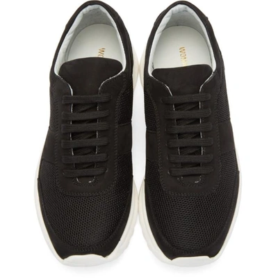 Shop Common Projects Black Suede Track Sneakers