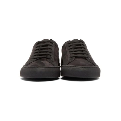 Shop Common Projects Woman By  Black Nubuck Original Achilles Low Sneakers In 7547 Black