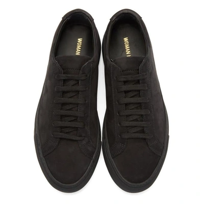 Shop Common Projects Woman By  Black Nubuck Original Achilles Low Sneakers In 7547 Black