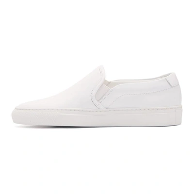 Shop Common Projects White Leather Slip-on Sneakers