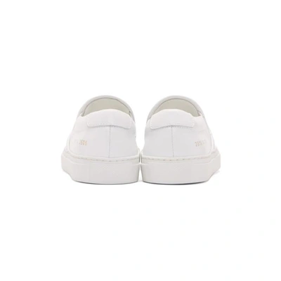Shop Common Projects White Leather Slip-on Sneakers