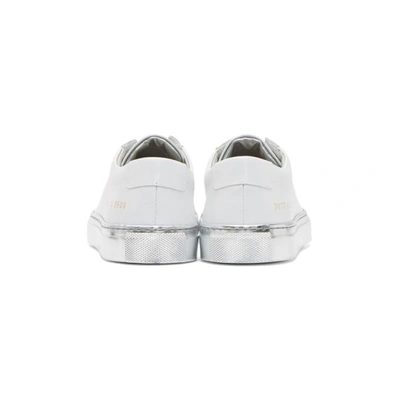 Shop Common Projects White & Silver Achilles Low Color Block Sole Sneakers In 0509 White/silver