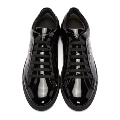 Shop Fendi Black Patent Sneakers