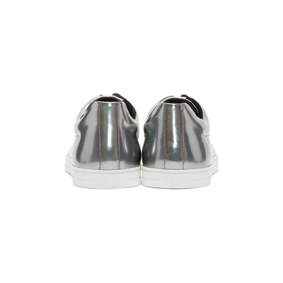 Shop Fendi Silver Patent Sneakers In F0qw0