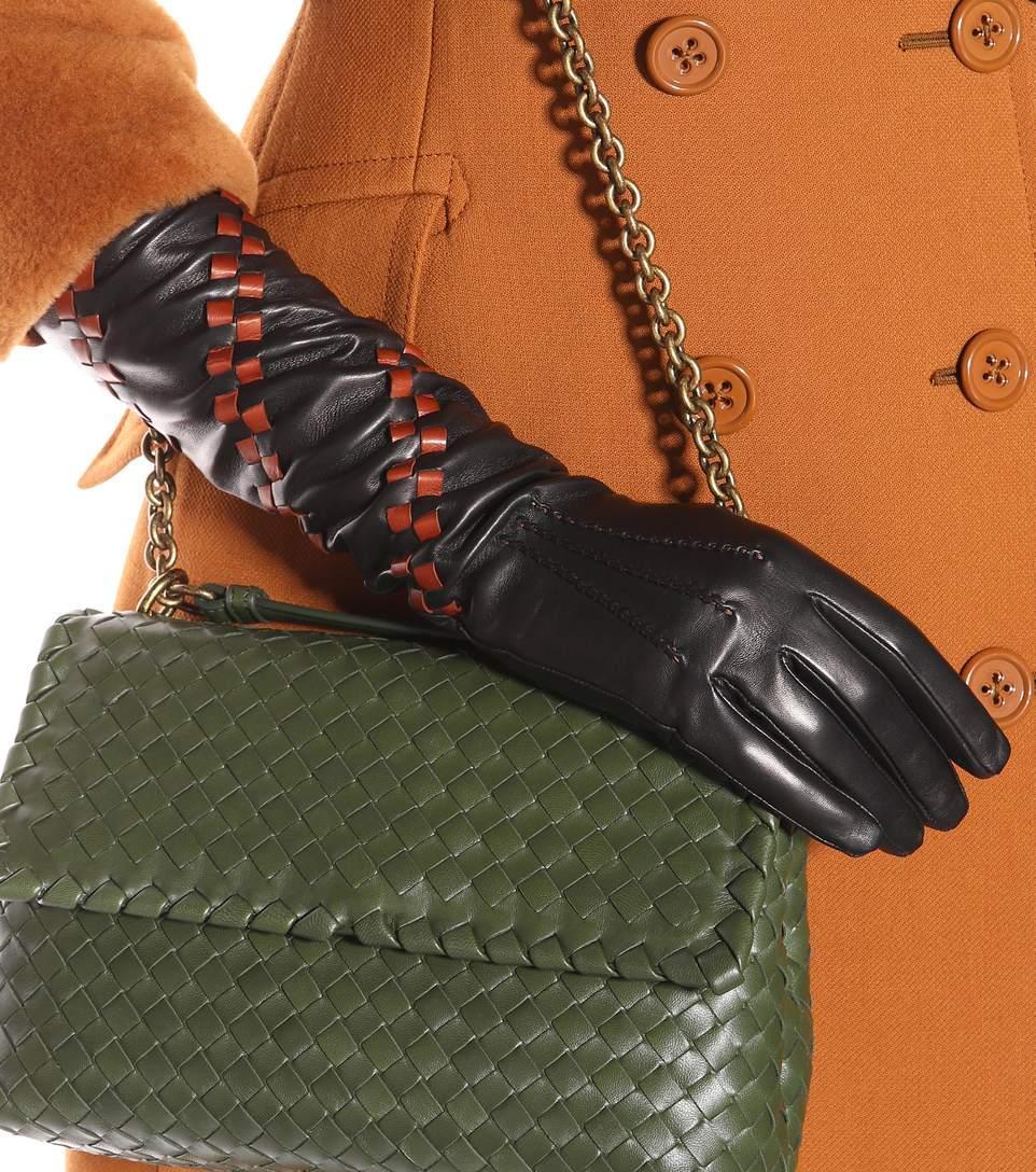 Bottega Veneta Leather Gloves In Eero | ModeSens
