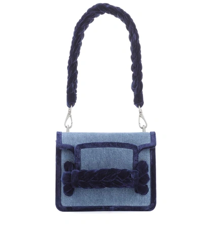 Shop Miu Miu Denim Shoulder Bag In Llue Deeim