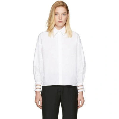 Shop Fendi White Transparent Cuff Shirt In Znm White