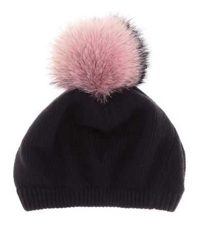 Shop Miu Miu Fur-trimmed Wool And Cashmere Hat In Eero