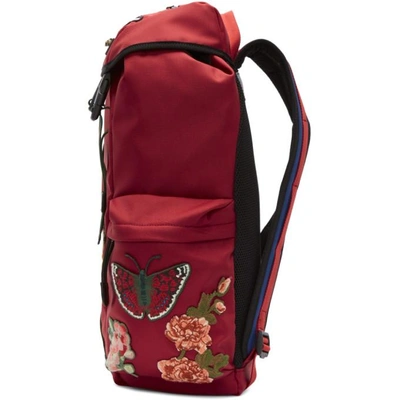 Shop Gucci Red Laveugle Par Amour Techpack Backpack In 6494 Ro/roy/mul/mul/