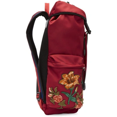 Shop Gucci Red Laveugle Par Amour Techpack Backpack In 6494 Ro/roy/mul/mul/