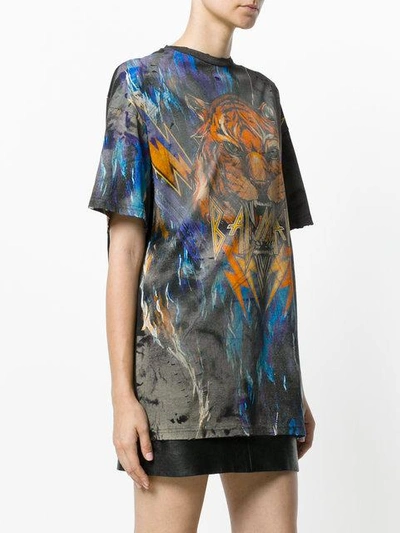 Shop Balmain Oversized Graphic T-shirt In Black