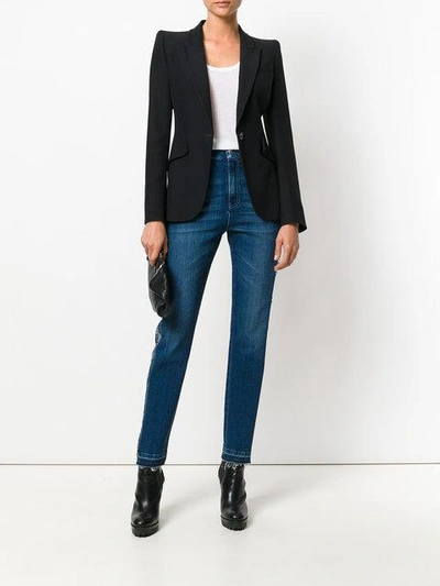 Shop Alexander Mcqueen Skinny High Waisted Jeans In Blue