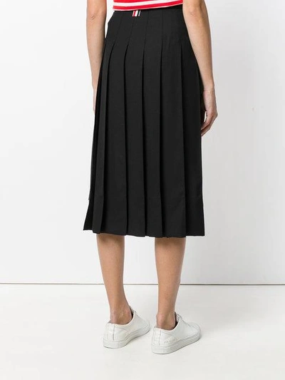 Shop Thom Browne Tennis Collection Dropped Back Pleated Skirt