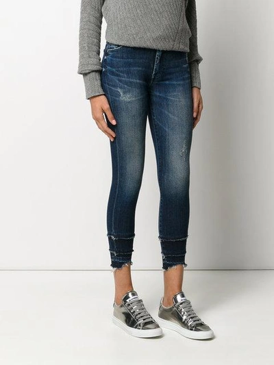 Shop 7 For All Mankind Cropped Jeans In Blue
