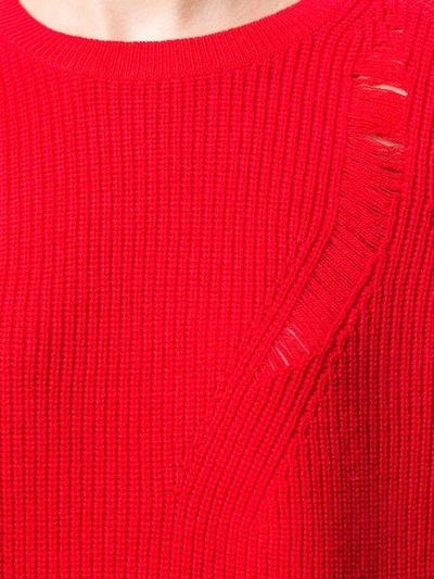Shop Helmut Lang Distressed Crew Neck Sweater