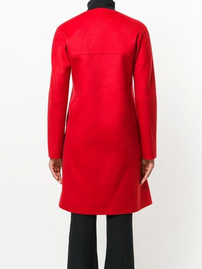 Shop Giambattista Valli Collarless Flare Coat - Red