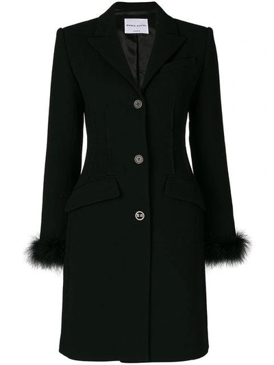 Shop Sonia Rykiel Feather Trim Button Coat