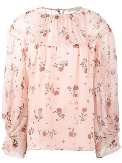 Shop Emilia Wickstead Lauren Rose Print Blouse In Pink